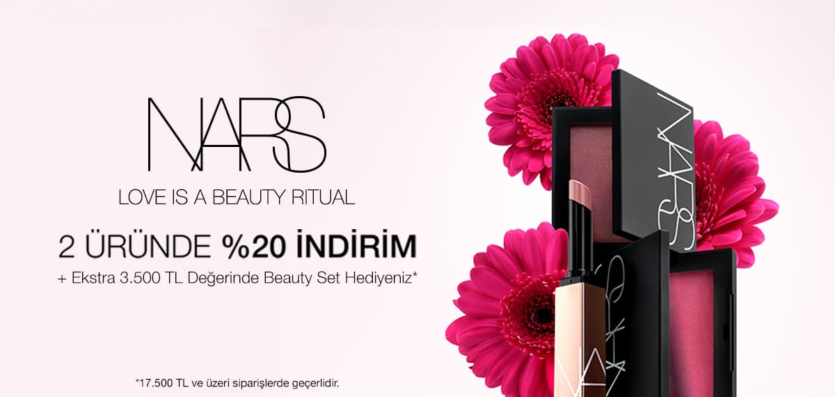 NARS 2 VE ÜZERİ ÜRÜNLERDE %20 İNDİRİM +EKSTRA HEDİYE FIRSATI