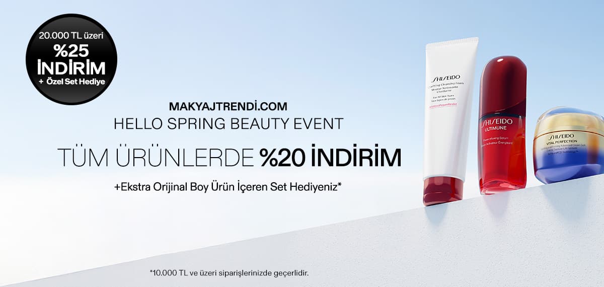 SHISEIDO TÜM ÜRÜNLERDE %20 İNDİRİM +EKSTRA HEDİYE FIRSATI