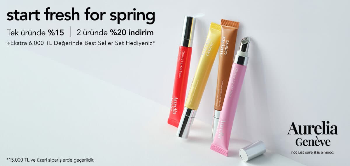 AURELIA GENEVE ÜRÜNLERİNDE TEK ÜRÜNDE %15 +İKİ VE ÜZERİ ÜRÜNLERDE %20 İNDİRİMİ FIRSATI