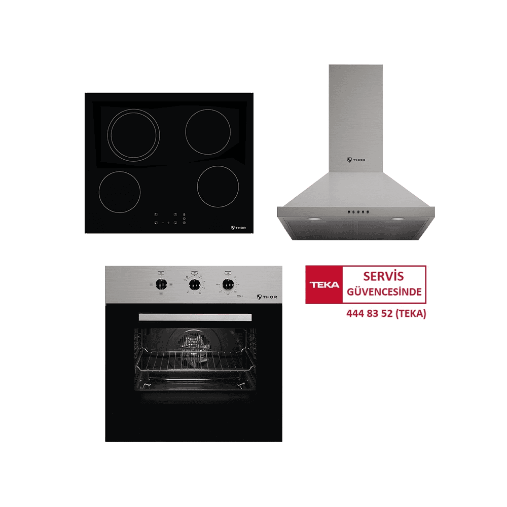 Thor Milano Ankastre Set (TO 663 SS + KBC 64710 TCS BK + ACW 63020 KOS IX)