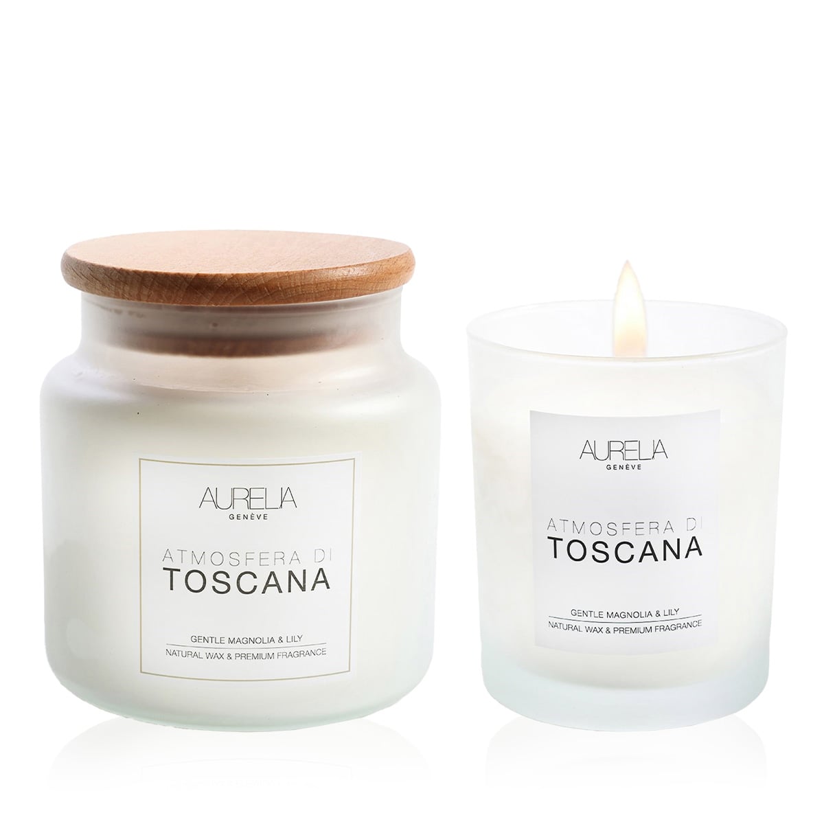 Manolya & Zambak Kokulu İkili Mum Seti