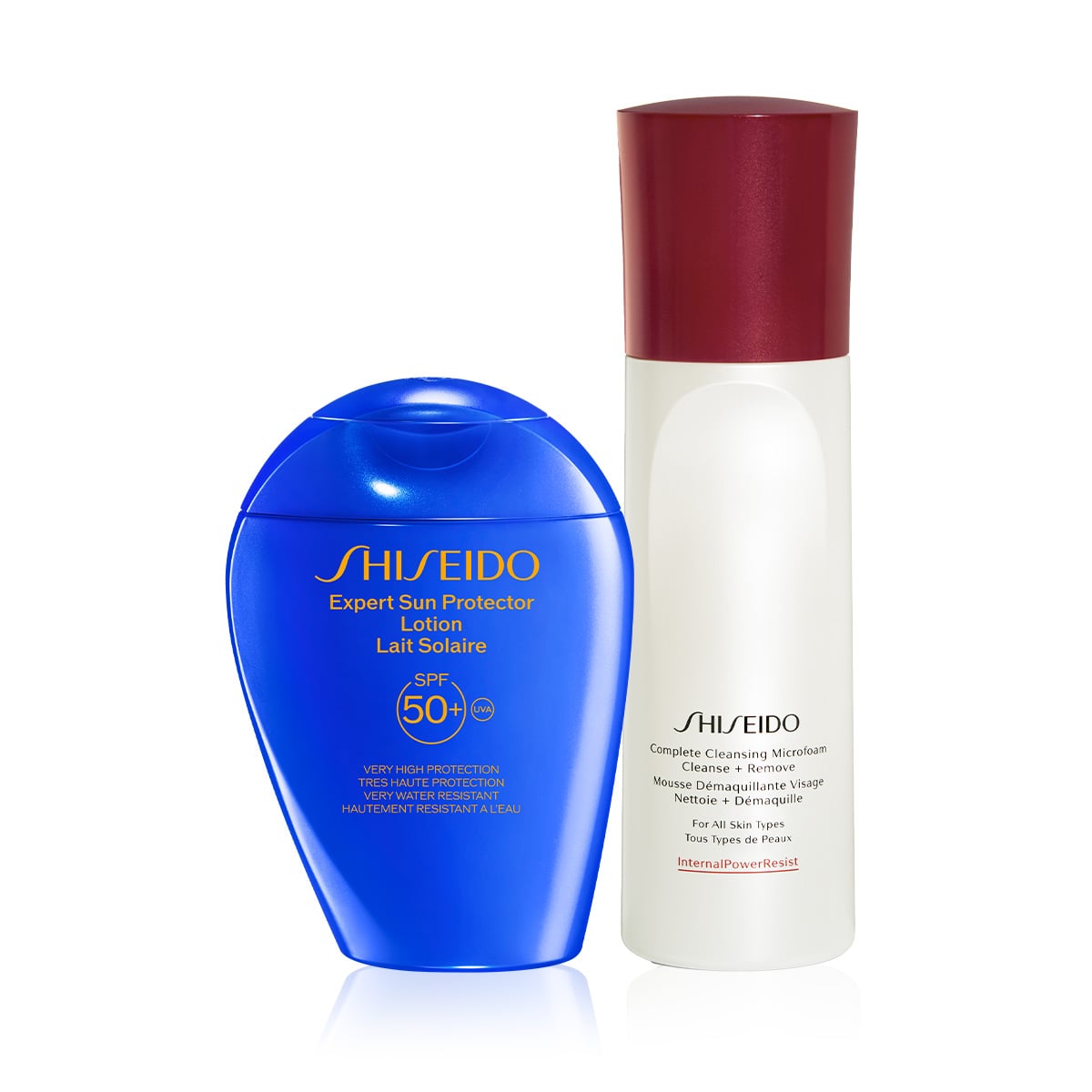 Suya, Isıya Dayanıklı Güneş Koruyucu Losyon SPF50+ ve Çift Etkili Temizleyici Köpük Seti