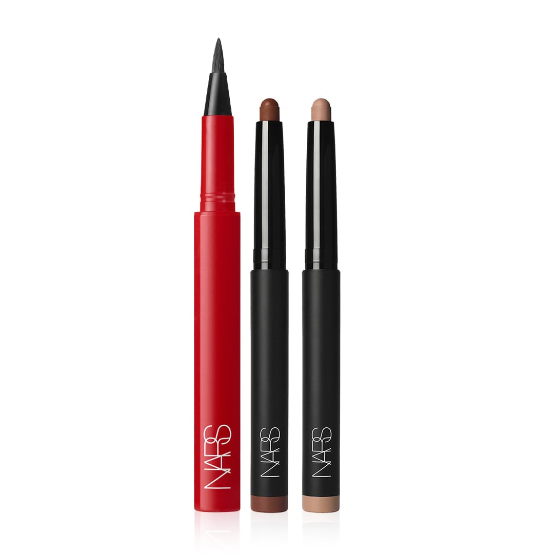 Eyeliner ve  Kalem Fardan Oluşan Kahve  Göz Makyaj Seti