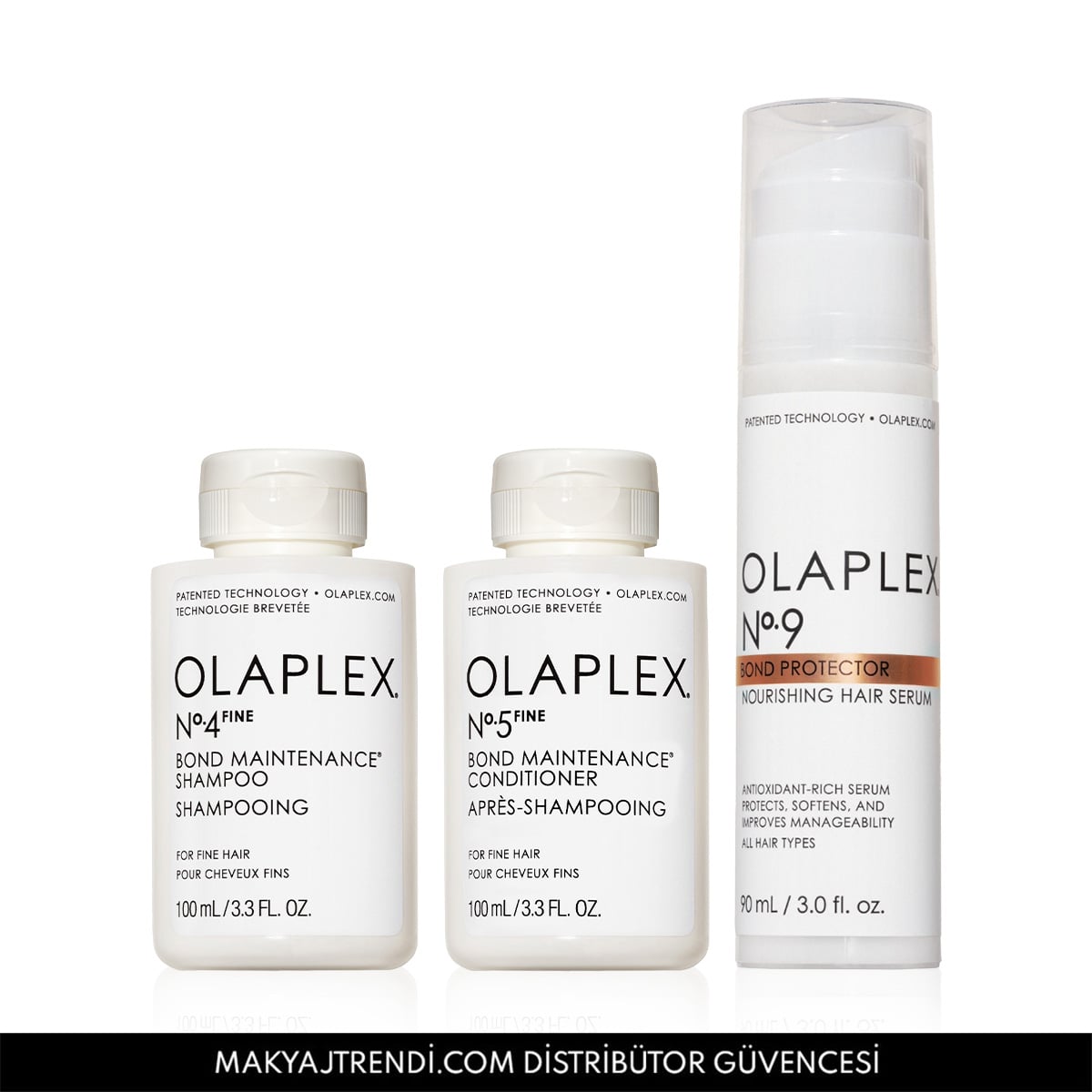 İnce Telli Saçlar İçin Bağ Güçlendirici Şampuan, Saç Kremi & Besleyici Saç Serumu Seti