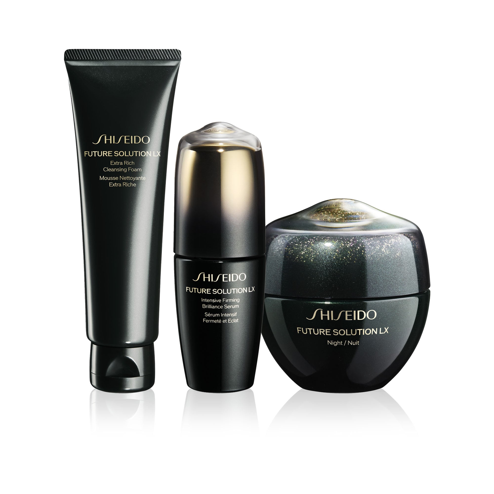 Lüks Temizleme Köpüğü, Yaşlanma Karşıtı ve Sıkılaştırıcı Etkili Serum ve Gece Kremi Seti