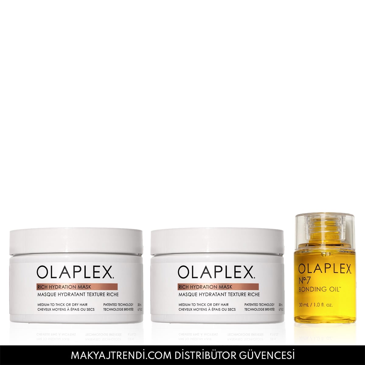 Kalın Telli Saçlar İçin Bağ Güçlendirici Bakım Yağı & İkili Yoğun Nemlendirici Maske Seti