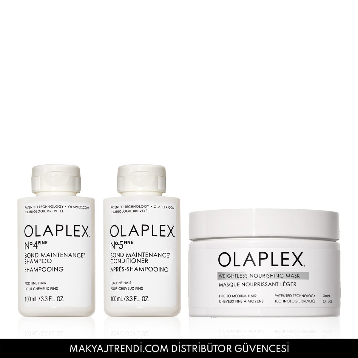 İnce Telli Saçlar İçin Bağ Güçlendirici Şampuan, Saç Kremi ve Maske Seti