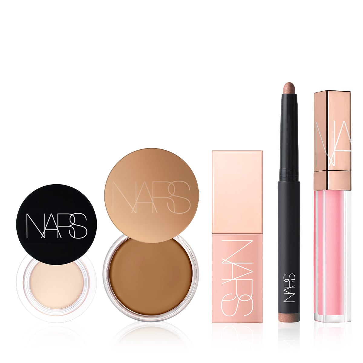 Silgi Kapatıcı, Likit Allık, Krem Bronzer, Lip Gloss & Kalem Far Seti