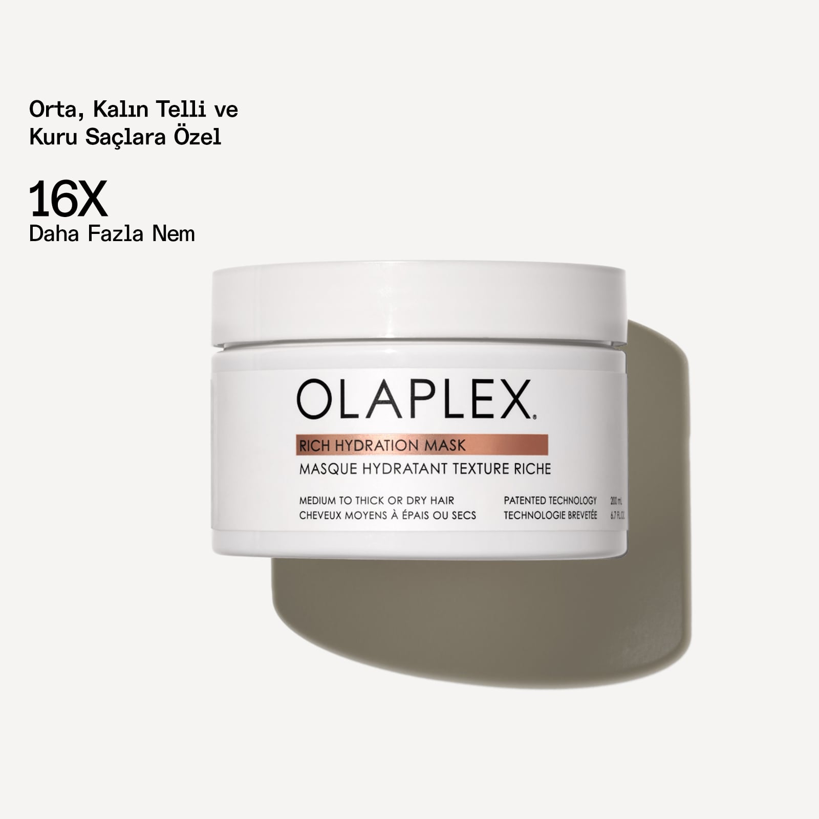 Orta, Kalın Telli ve Kuru Saçlar İçin Yoğun Nemlendirici Maske