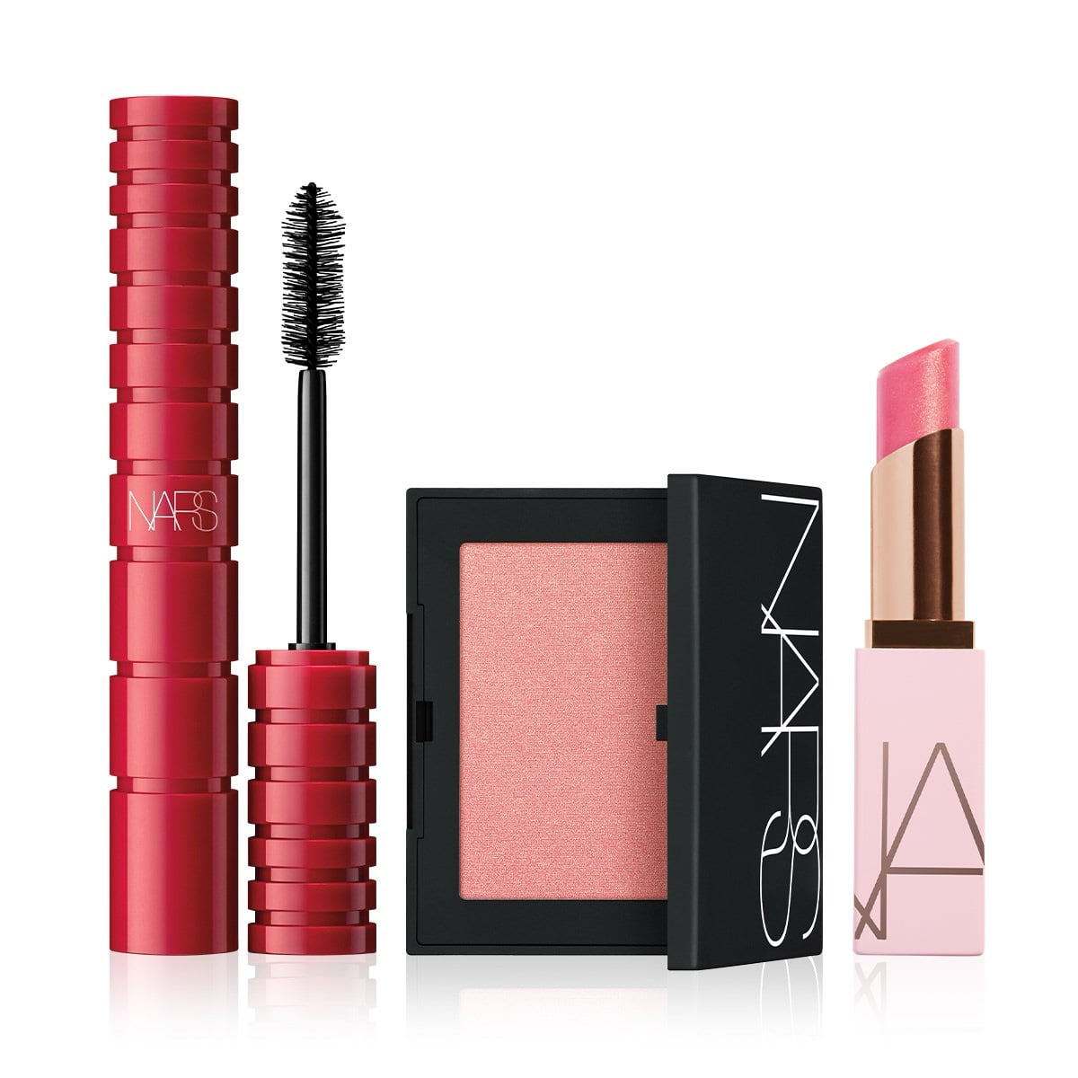 Cildi Canlandıran Allık, Dudakları Nemlendiren Balm & Hacim Veren Maskara Seti