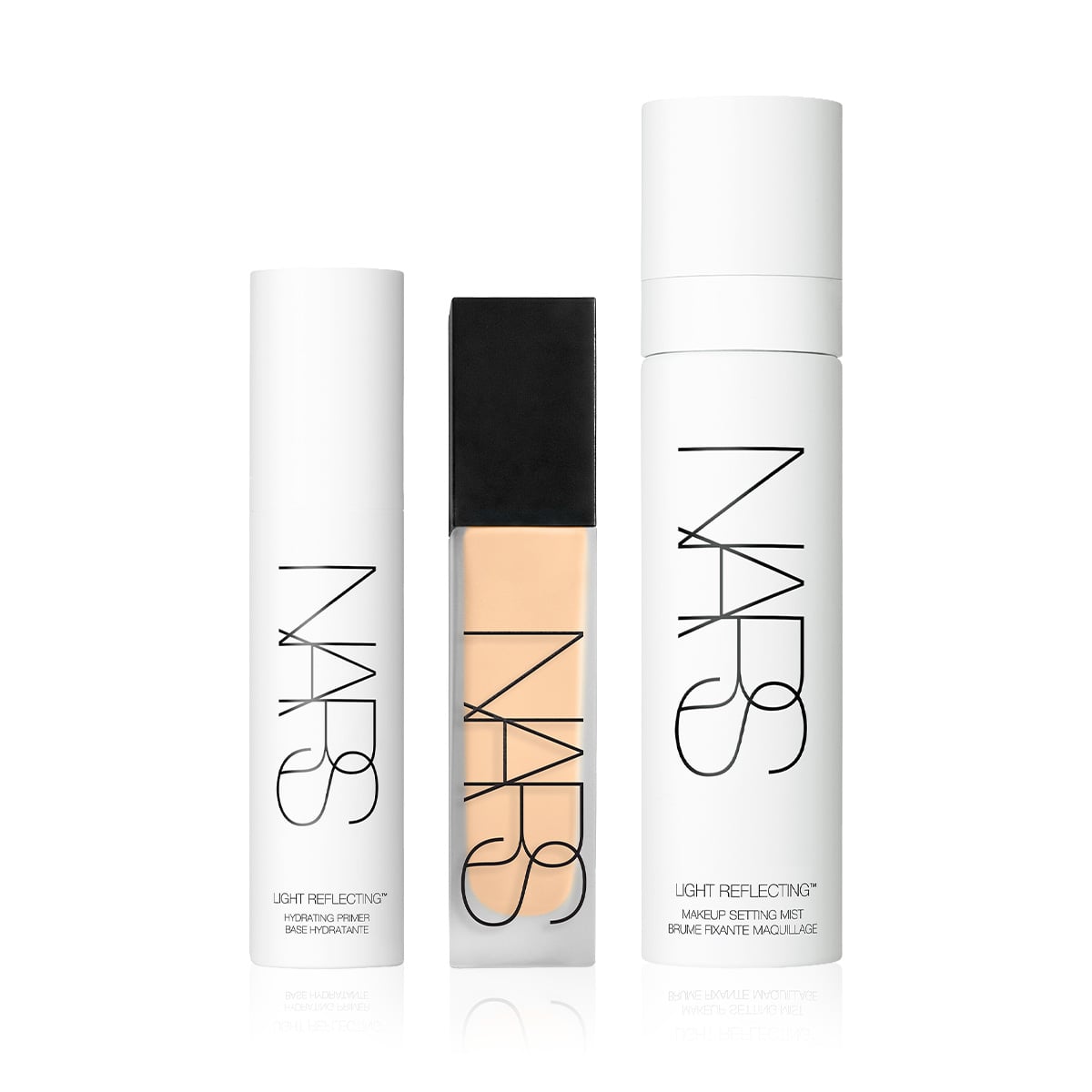 Doğal Mat Bitişli Filtre Etkili Fondöten & Nemlendirici Etkili Makyaj Bazı & Makyaj Sabitleme Spreyi Seti