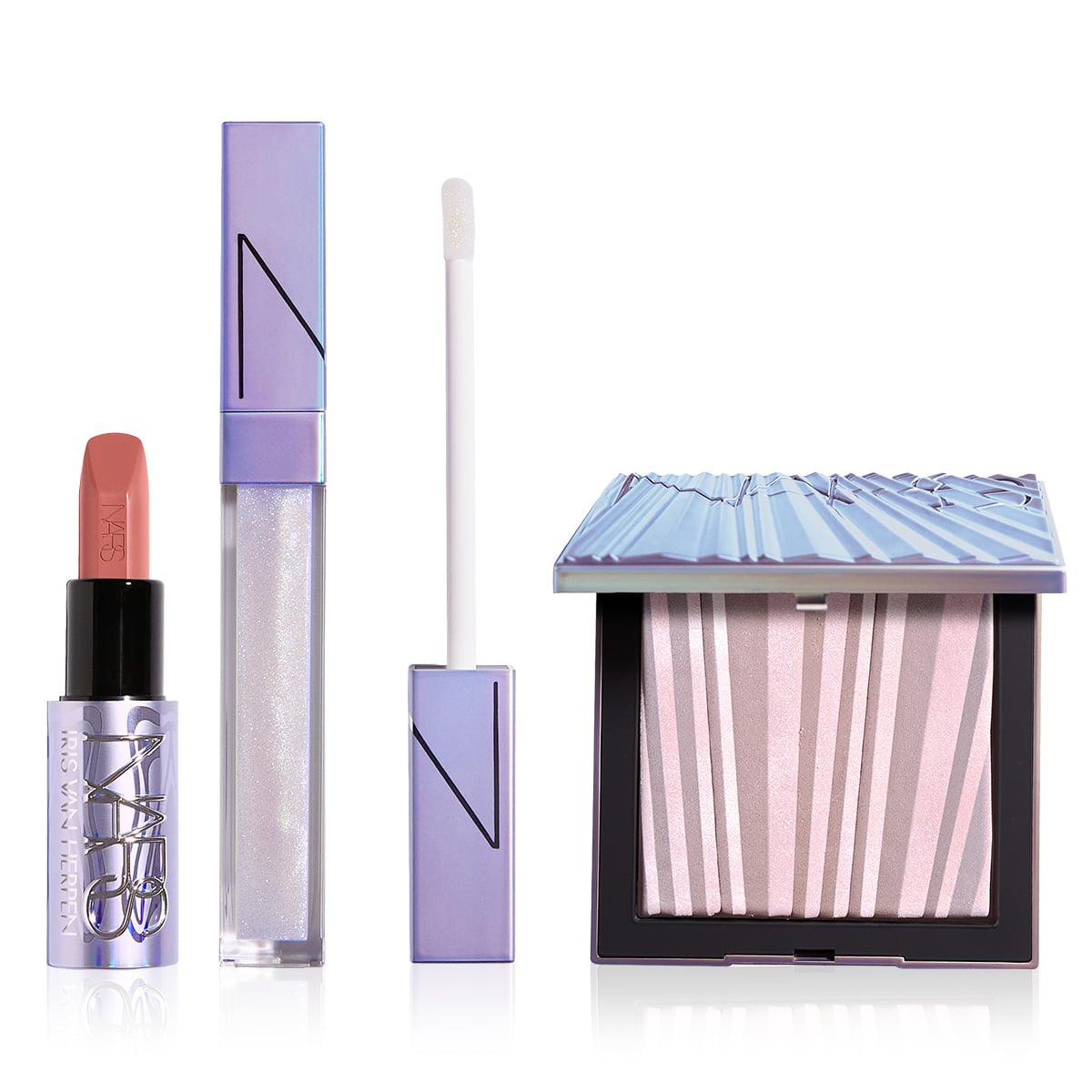Sınırlı Sayıda Işıltılı Yüz & Vücut Pudrası, Dolgun Gösteren Parlatıcı & Saten Bitişli Ruj Seti