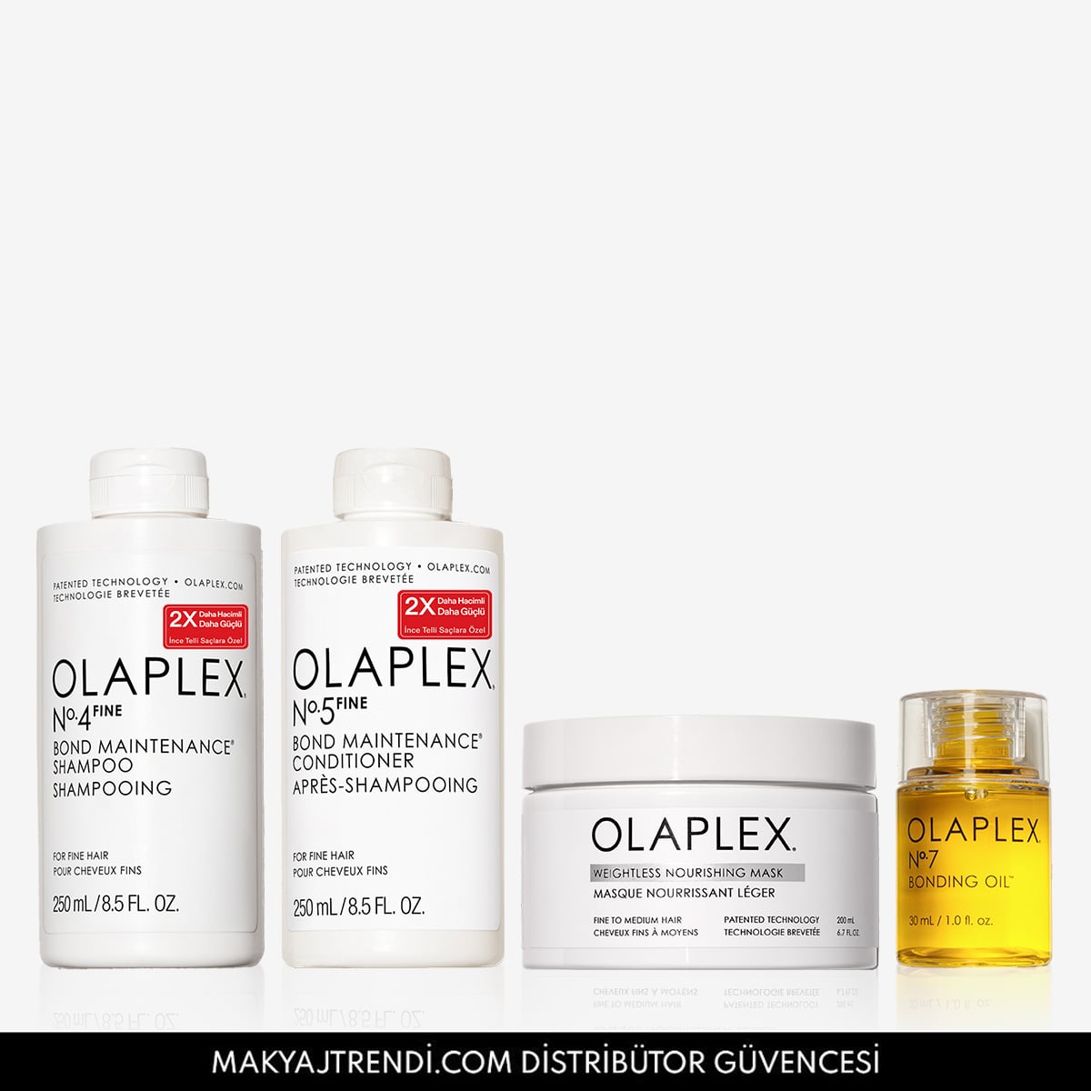 İnce & Orta Telli Saçlar İçin Bağ Güçlendirici, Onarıcı, Besleyici Bakım Seti